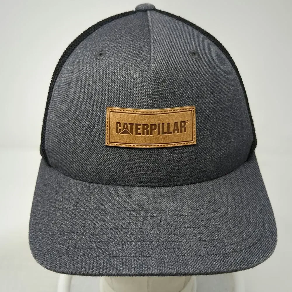 Caterpillar Trucker Hat Gray Black One Size Mesh Back Flexfit Snapback Workwear